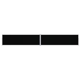 318072 Vidaxl Side Awning Black Polyester With Pu Coating Steel Aluminum