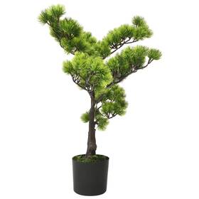 336316 Vidaxl Artificial Bonsai Tree Pinus With Pot 23.6 Inch Green