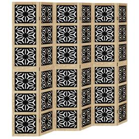 Vidaxl 358803 Room Divider Privacy Screen Office Brown And Black Solid Wood Paulownia