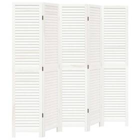 Vidaxl 358838 Room Divider Privacy Screen Living White Solid Wood Paulownia