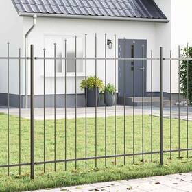 Vidaxl 42003905 Garden Fence Patio Privacy Screen Wall With Spear Top Steel Black