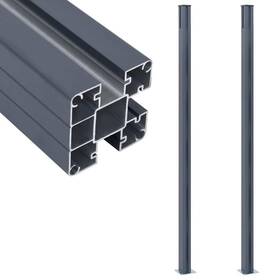 Vidaxl 720286194829 Fence Posts 2 Pcs Dark Gray 72.8 Inch Aluminum