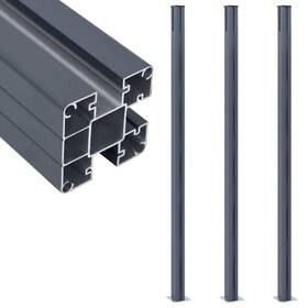 Vidaxl 720286194836 Fence Posts 3 Pcs Dark Gray 72.8 Inch Aluminum