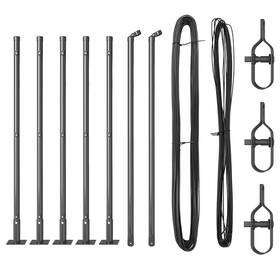 Vidaxl 721158878120 Fence Posts With Base Plates 7 Pcs 32mm 90cm Galvanised Steel