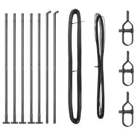 Vidaxl 721158878168 Fence Posts With Base Plates 7 Pcs 32mm 68.5cm Galvanised Steel