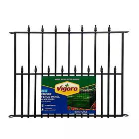 3-rail Vigoro 726084318809 Empire 29 Inch H X 36 W Black Steel Fence Panel 4-pack