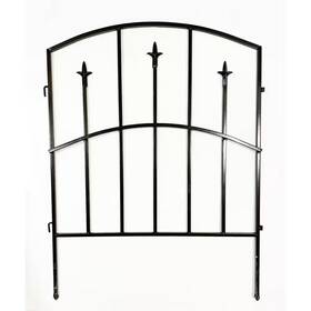 Vigoro 726084452435 Alexander Black Metal Garden Fence- 32.25 Inch H X 24.75