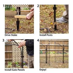 Vigoro 726084563322 Rockdale 41.9 Inch Black Steel Fence Gate