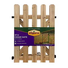 Vigoro 744110865400 37.1 Inch H X 48.3 W Cedar Garden Fence Gate