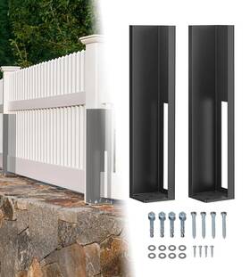 Vikofan 313041991979 Durable 5x5 Vinyl Fence Post Mount Kit With Powder Coating - 2 Pcs