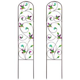 Vinsees 726451934120 Hummingbird Metal Garden Trellis Set For Climbing Plants 60 Inch H X 12.5 W