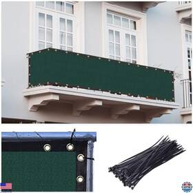Qsfr031050 Visit The Cisvio Store Heavy-duty 3ft X 10ft Dark Green Privacy Screen - 170 Gsm Windscreen For Patios