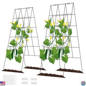 Visit The Doeworks Store Dwtr48-g 48 Inch Foldable A-frame Garden Trellis 2 Pack For Climbing Plants Cucumber Beans