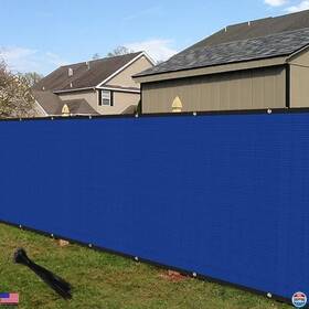 Visit The Ecoopts Store B0bdlhwd5d 5ft X 20ft Blue Privacy Fence Screen Copper Grommets 90% Uv Protection