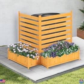 Visit The Fortuno Store Cb-wf-2pt Outdoor Privacy Screen Fence With Planter Box For Ac Trash Can 36 Inch W X 45 H