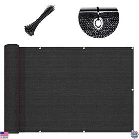 Visit The Sunlax Store Slx-fn2a0r126-22 3ftx10ft Black Balcony Privacy Screen Fence Cover Uv Protection Mesh Fabric