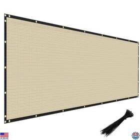 Visit The Windscreen4less Store B0bkjnkxxk Heavy Duty 4ft X 12ft Beige Privacy Fence Screen - Durable Mesh
