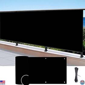 Visit The Yeweke Store B096xrgbwg Balcony Privacy Screen 3.5ft X 16.4ft Black Mesh Windscreen - Uv-proof Sun Shade
