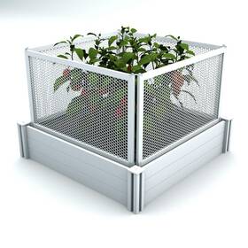 Vt17126 Vita Raised Garden Bed Fence Panel Vinyl Material Adjustable Square In White Vt17126 Vita Raised Garden Bed Fence Panel Vinyl Material Adjustable Square In White