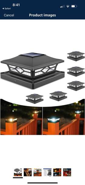 Ip65 Volisoun Tz27 4x4 Solar Post Cap Lights - Fence 6 Pack Black