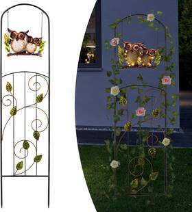 Voumsil 445052181117 Solar-powered Iron Plant Trellis With Lights Outdoor Garden Climbing Pla