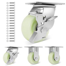 W B D Weibida Yl-pp-4in-2b2r Heavy Duty Caster Wheels 4 Inch - 2500 Lbs Pp Plate Castor Set