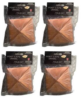 Waddell 038453197244 Pyramid Post Cap 4 Inch X Prefinished Brown Copper - 230 4-pack