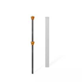 Wambam Fence 445022062040 No-dig Permanent 4 Inch X Ft. White Vinyl Post With Pipe A