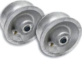 Warmwu 313101247213 2 Pcs Replacement Chain Link Gate U-groove Pipe Wheels Galvanized Steel