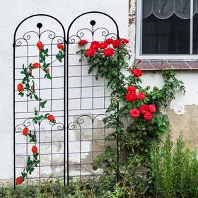 Wayofatry 744110247282 2-pack 86.7 Inch Height Metal Garden Rustproof Trellis Outdoor Flower Support Wit