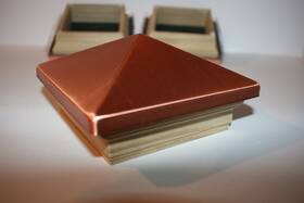 0472 Weather Shield Lot Of 3 Treated Pine With Copper Cover Post Cap Fits Nominal 4x4 Inch