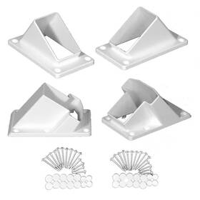 Weatherables 705353997198 Riviera White Stair Railing Bracket Kit 4-piece