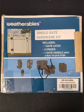 Weatherables 841294136576 Single Gate Adjustable Hinge Kit For Aluminum Fencing Black New