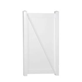 Weatherables Swpr-t&g11.3-6x65 Pembroke 5.4 Ft. W X 6 H White Vinyl Privacy Fence Gate Kit