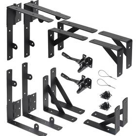 Mjzj-l-9-bl Wekis 2 Sets Anti Sag Gate Kit Heavy Duty No Corner Brace Bracket For