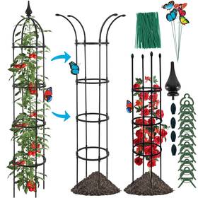 Wellsign Trellis-2-1 Garden Obelisk Trellis For Climbing Plants Outdoor 6.6ft Tall Rustproof Coat