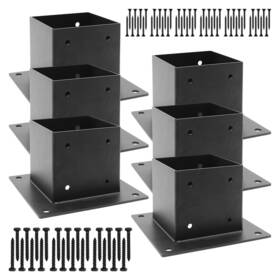 786-06 Whatwears 4 X Post Base 6 Pcs Inner Size 3.6 Inch Heavy-duty Steel Anchor