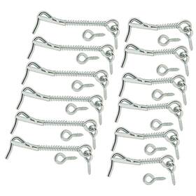 Wideskall 262008876931 Zinc Plated Wire Gate Hook And Eye Latch With Spring Lock Pack Of 12