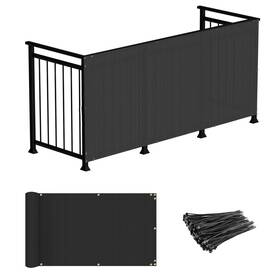 Wlifns16e2510bk Windscreen4less 2.5ft X 10ft Balcony Privacy Fence Screen Mesh Windscreen Fencing Shield Cover