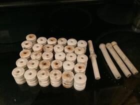 Wp22l Wisconsin Vintage Electric Fence Porcelain Insulators Nos 30 4 Tube Typ