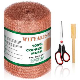 Witvalism Coppermesh-000 Copper Mesh Rodent Control 5in X 32ft Wool For Hole Blocking