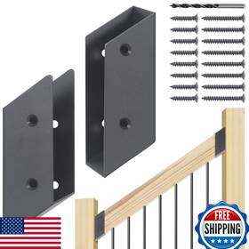 Wocepu B0cg8gtydr 35 Stair Angle Stainless Steel Deck Railing Brackets For 2 Inch X4 Wood