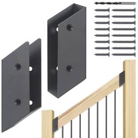 Wocepu Wp-201dr-b 35 Stair Angle Stainless Steel Deck Railing Brackets Connectors For 2 Inch X4
