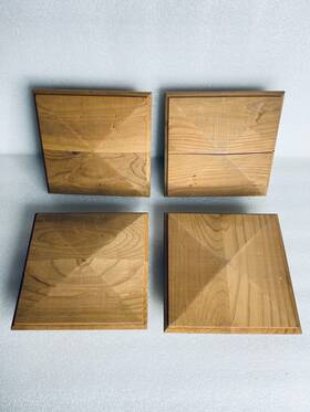 Woodway 721161018887 Lot Of 3 - Decorative Redwood 6 Inch X Pyramid Postcaps