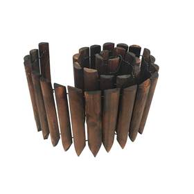 Worth 936863033968 Garden Wooden Short Fence Lawn Edging Burnt Wood Finish Flexible G