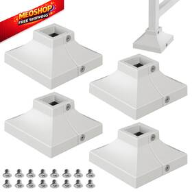 Post-1 Wowace 726323357392 4pack Aluminum Alloy Deck Post Base Inch X1 Base-3.5 X3.5 White