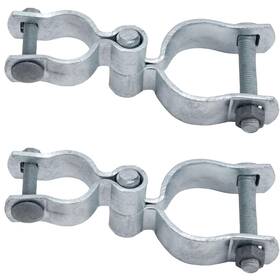 Wy2pcsgatehingecstyle-e24 Wyipolzi 1-3/8 Inch X 2-3/8 Chain Link Fence Gate Post Hinge Kit Set Of 2 Galvanized St