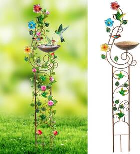 Yd0506 Yadoolife 57 Inch Bird Bath With Garden Trellis For Climbing Plants Outdoor Small Decorative Yd0506 Yadoolife 57 Inch Bird Bath With Garden Trellis For Climbing Plants Outdoor Small Decorative
