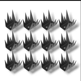 Yaocom St-t2273-1 12pc Anti Climb Fence Spikes Security Metal Wall With Screws Black New
