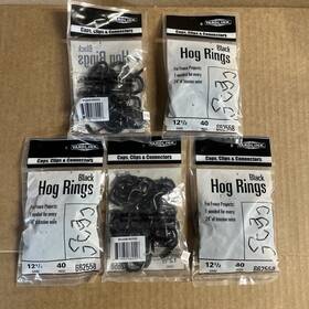 662558 Yardlink 5 Packs Of 40. 200 Total Black Metal Fence Hog Rings 12.5 Gauge